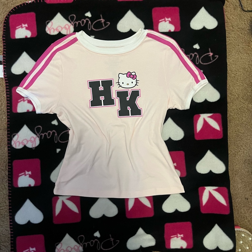 Sanrio Pink and White Hello Kitty Short Sleeve Tee